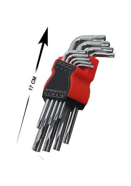 Parça Tork Alyan Anahtar Seti (Uzun Boylu Allen Set) Dokuz Pcs Çelik fırsatları