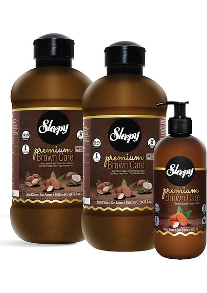 Premium Brown Care Serisi Sıvı Sabun 500 ml + 2X1500 ml