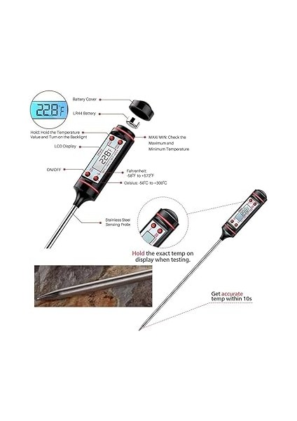 Et Su Süt Sıcaklık Ölçer Termometresi Yiyecek Sıvı Gıda Isı Ölçüm indirimleri