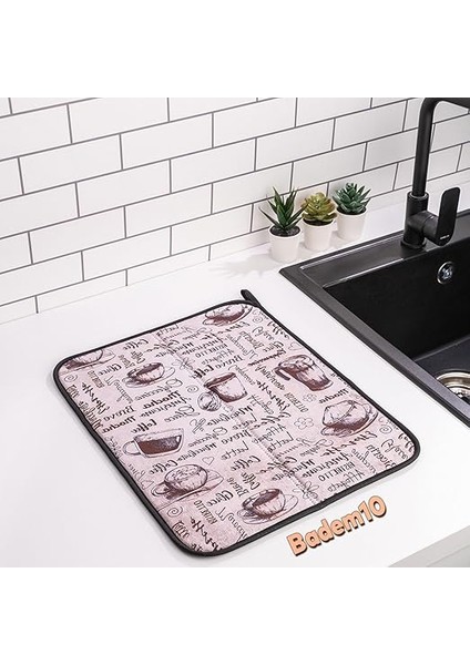 Bulaşık Kurutma Matı Kurulama Bezi Örtüsü Tezgah Üstü Ped Mutfak Bulaşıklık Yıkanabilir 45X36 cm fiyatları