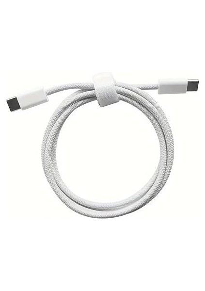 60W Iki Ucu Type-C Örgü Kablo, 1 Metre, Hızlı Şarj ve Veri Aktarımı, Dayanıklı ve Uzun Ömürlü Tasarım, Laptop ve Telefon Uyumlu, Beyaz modelleri