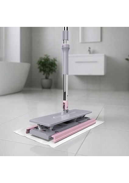 One Click Mop Paleti 4xl Büyük Palet 32CM, 8 Adet Bez Hediyeli, Asansörlü Mekanizma Çok Pratik, Tembel El Değmeden Islak Havlu ve Bez Kullan At Otomatik, Kullan At Bezlerin Hepsine Uyumludur.