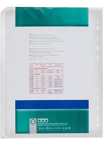 Karton Ayrac 1-5 Rakam A4 fiyatları