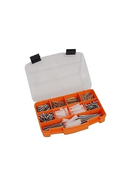 All Essential Fasteners 335 Parça Vida, Çivi ve Dübel Seti - 90 Adet 3 Çeşit Sunta Vidası, 220 Adet 4çeşit Beton Çivisi, 30 Adet 3 Çeşit Dübel modelleri