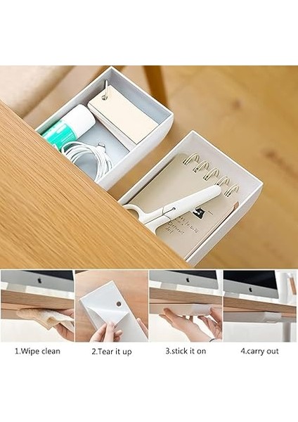 2 Adet Kendinden Yapışkanlı Çekmece, Çalışma Masası Altında, Kalemlik, Çekmece Düzenleyici, Çalışma Masası Altı Çekmece Düzenleyici, Masaüstünüzü Düzenli Tutmak Için fırsatları