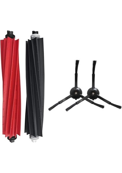 ile Uyumlu S8, S8 Plus, S8 Pro Ultra Robot Süpürge Yedek Parça Yenileme Seti-S8, S8 Plus, S8 Pro Ultra Için 1 Set Silikonlu Ana Fırça,2 Adet Yan Fırça Yedek Seti-Siyah 4 Parça