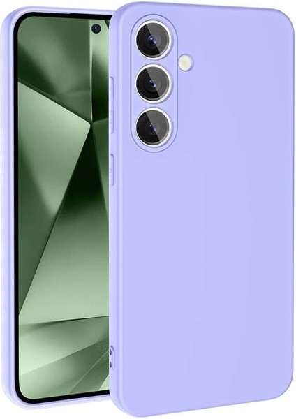 Aksesuar Galaxy S Serisi Mara Lansman Kapak – Ultra Koruma Kadife Iç Dokulu Yumuşak Silikon Kılıf (Lila, Galaxy S25)