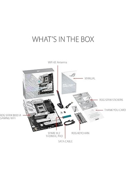 Rog Strix B650-A Gaming Wifi Amd B650 Am5 Ddr5 6400 Dp HDMI 3x M2 Usb3.2 Wifi 6e + Bt Aura Rgb 2.5gbit Lan Atx Armoury Crate, Aı Suite 3, Pcıe Slot Q-Release indirimleri