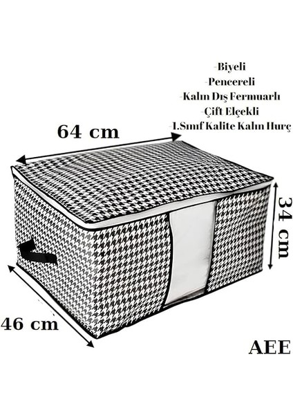 5 Adet Mega Boy Pencereli Hurç Seti 64X46X34 Büyük Boy Yorgan Hurcu Battaniye Yastık Baza Altı Dolap Üstü Çeyiz Bohçası Düzenleyeci Organizer fiyatları