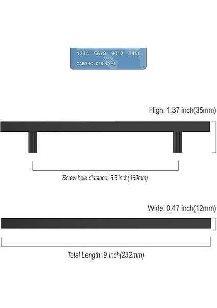 10 Adet Mobilya Kulpu Paslanmaz Çelik Siyah Dolap Kulpları Mutfak Kulpları 160 mm Delik Mesafesi Çekmece Kulpları Mutfak Dolapları Elbise Dolabı Için Kulplar UK0014 indirimleri