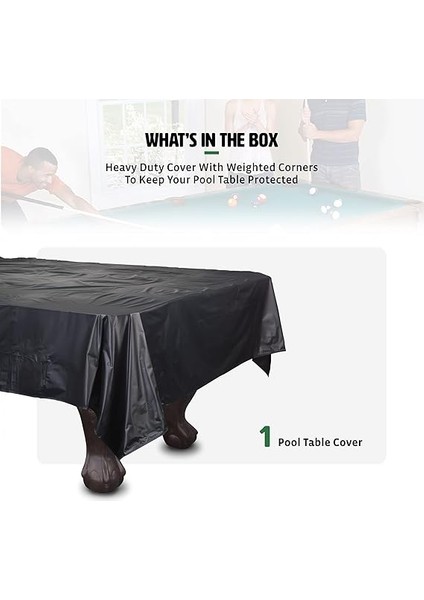 Sports Vinil Bilardo Masası Örtüsü - Oyun Masası Için Bilardo Ekipmanları ve Bilardo Masası Aksesuarları, Ağırlıklı Köşeleri ile Ağır Hizmet Tipi Siyah fiyatları