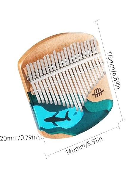 Uru Kalimba Piyano 21 Tuşları Kayın Ağacı Başparmak Parmak Piyano Taşınabilir Enstrüman Mavi Okyanus Balina Desen Çocuklar Için Yetişkinler Yeni Başlayanlar Için Tuning Çekiç ile Songbook modelleri