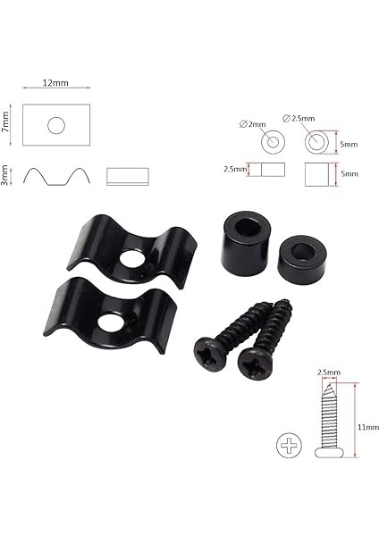 Elektro Gitar Tel Tutucu 1 Çift Metal Kordon Ağaç Kılavuzu Tutucu St &amp; Sq Için Elektro Gitar Bas Yedek Parçaları Siyah modelleri