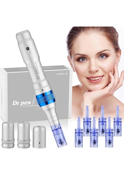 Beauty Profesyonel Microneedling Derma Kalem Dr.pen Ultima A6, Dermapen Kiti Cilt Bakımı Için - 6 Paket Kartuş - (6X36 Pin).0,25 mm