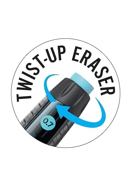 Break Resistance 0.7mm Uçlu Kalem, 4'lü Blister Versatil Kalem, 4 Adet Silgi, 6 Adet Yedek Uç,yandan Basmalı Sistem indirimleri