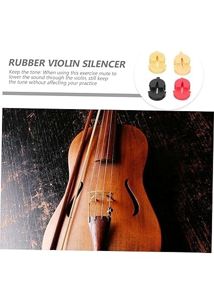 4ADET Violin Özel Sessizleştirici Dayanıklı Pratik Violin Susturucuları Esnek Kauçuk Yapı Müzik Aleti Aksesuarları indirimleri