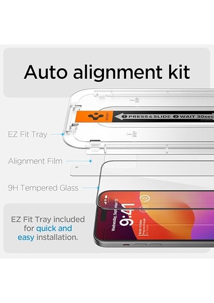 iPhone 15 Plus Ekran Koruyucu Kolay Kurulum Glas.tr Ez Fit Full Cover Black (2 Adet) - AGL06884 modelleri