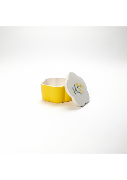 Mimoza Desenli Dekoratif Kapaklı Kutu – 10 cm x 6 cm fırsatları