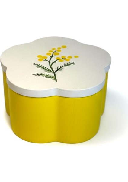 Mimoza Desenli Dekoratif Kapaklı Kutu – 10 cm x 6 cm indirimleri