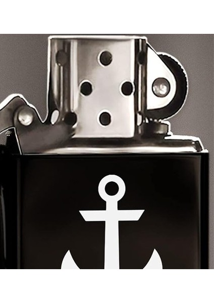 Gift Çapa Tasarımlı Siyah Benzinli Metal Çakmak fırsatları