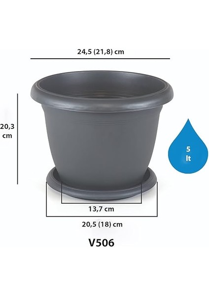 V506 Villa Saksı Set No: 6 5 Litre, 25 Cm, Kiremit fiyatları