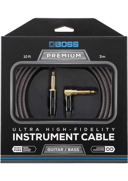 BIC-P10A, Enstrüman Kablosu, Düz Açılı 6,3 mm Jak Fişli, 3 M