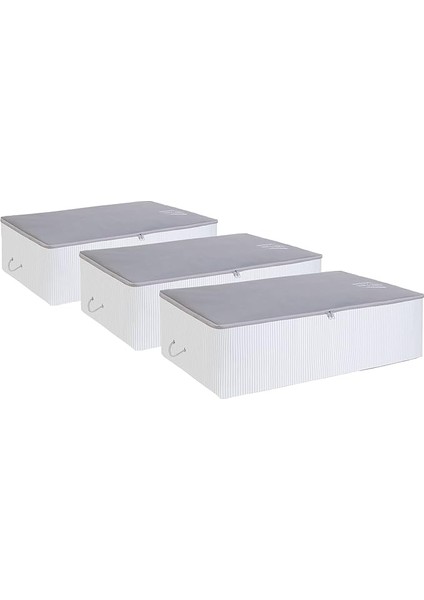 Home Textile 3'lü Mega Boy Gri Renk Stuff &amp; Things Baza Altı Hurç Set