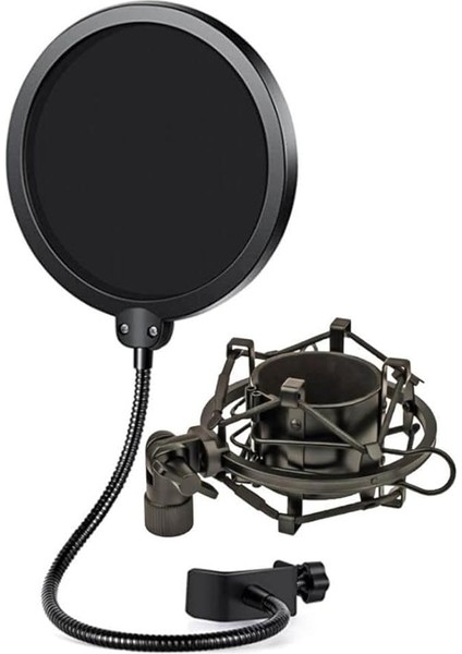 PS-01SHX Stüdyo Çift Katman Pop Filtre + Shock Mount