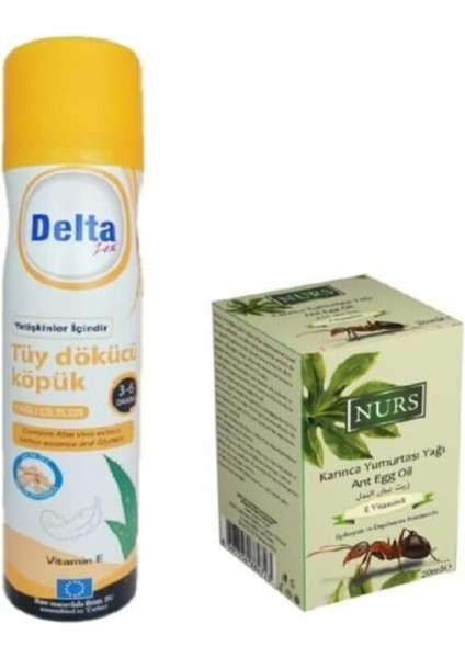 Karınca Yumurtası Yağı 20 ml &amp; Tüy Dökücü Köpük 200 ml Yağlı Cilt Tipleri