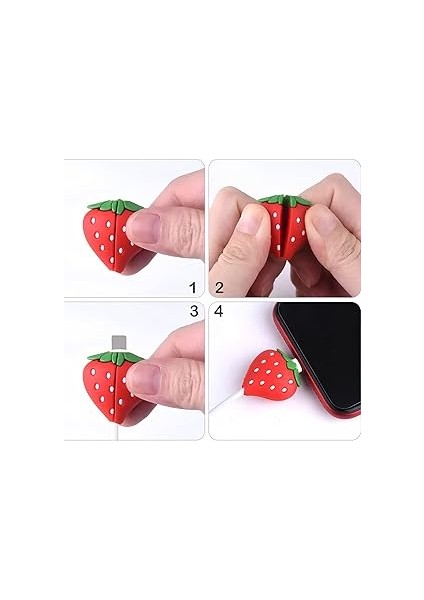 Şarj Kablosu Kablo Ucu Koruyucu Figürlü Iphone Typec Mikro Kablo Koruyucu Koruma, Yeşil Avokado indirimleri