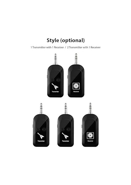 Kablosuz Gitar Sistemi, Sahne Performansları ve Stüdyo Kayıtları Için Çok Kanallı Destek ile Şarj Edilebilir Verici ve Alıcı Seti (1 Transmitter With 1 Receiver) modelleri