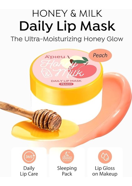 Bal ve Süt Özlü Besleyici Nemlendirici Dudak Maskesi A'pıeu Honey ve Milk Daily Lip Mask, Peach fiyatları