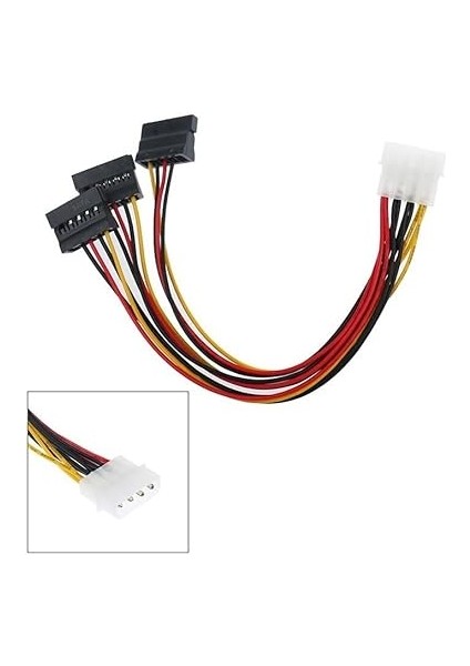 Üçlü 3 Port Ide Molex Sata Power HDD 4 Pin Güç Kablosu 5101 fiyatları