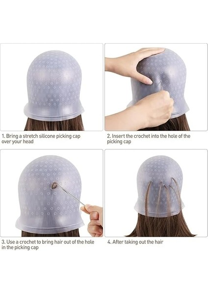 Saç Bonesi, Saç Tokası Iğnesi, Silikon Saç Başlığı Seti, Delikli Silikon Vurgulu Başlık, Saç Şekillendirme Başlığı, Profesyonel Salon ve Ev Saç Boyama Için Tekrar Kullanılabilir (1 Adet) modelleri