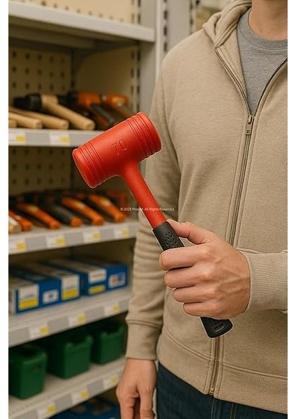 Çift Renkli Lastik Tokmak, Sert Plastik Başlık, Iz Bırakmaz, Ergonomik Kaymaz Saplı, Kaporta Işleri, Süpürgelik Montajı, Marangozluk ve Fayans Işleri Için Uygun, Dayanıklı El Aleti (70 Mm) modelleri