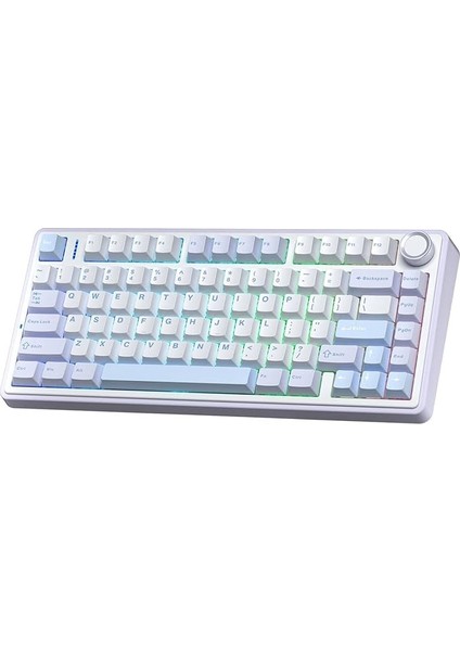 F75 Mekanik Rgb Tkl Gray Switch Kablosuz Makrolu Hot Swap Klavye Buz Mavisi