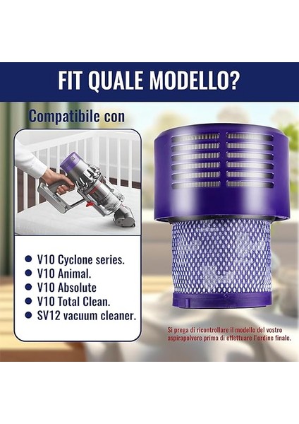 2 Adet Dyson V10 Filtre, Dyson Filtresi, Dyson Aksesuarı, Cyclone Serisi Için Yedek Filtre, Absolute, V10 Animal, Motor Başlığı, Total Clean, Temizleme Fırçası ile fırsatları