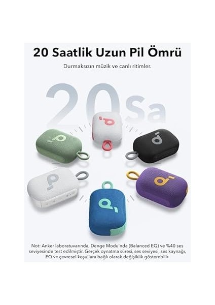 By Anker, Select 4 Go, 20 Saat Ultra Oynatma Süresi, 5W Güçlü Ses, IP67 Tam Koruma ve Yüzerlik, Hafiflik ve Kayış Tasarım, Taşıması Kolay, Kablosuz Stereo Eşleştirme (Tws), Kırmızı Beyaz fiyatları