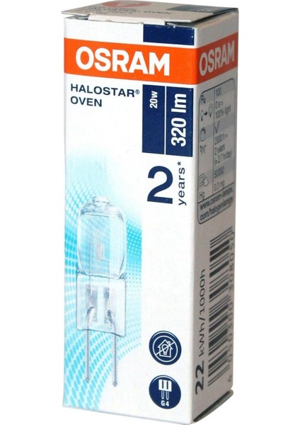 Halojen Pin Taban Lambası G4 12 V 20 Watt 64428 300 Derece Fırın Lambası fiyatları