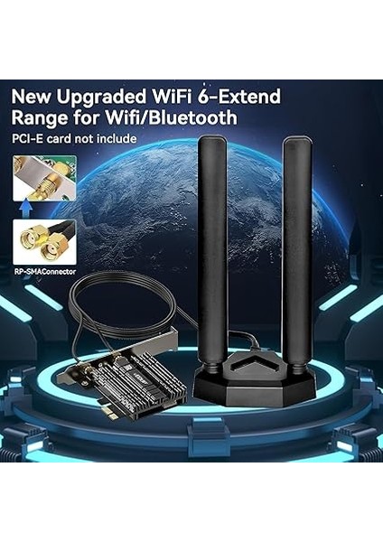 Tri Band Wifi 6e Anten 8dbi 2.4ghz 5.8ghz 6ghz Wlan Anten Manyetik Ayaklı, Rp-Sma Fiş Iç Anten Wlan Kablosuz Yönlendirici Bluetooth Wifi Güvenlik Kamerası ile Uyumlu fırsatları