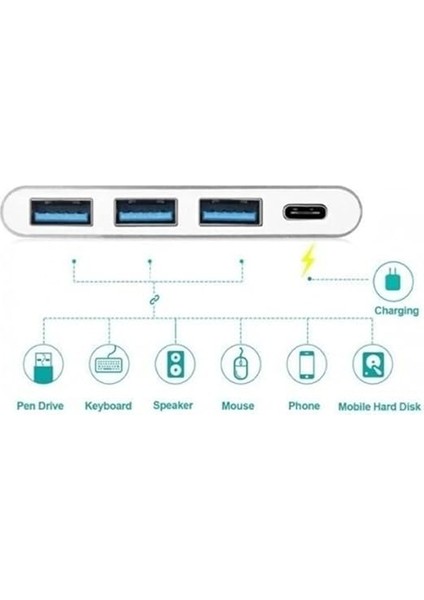 Type-C USB 3.0 3 Port Çoklayıcı Dönüştürücü Çevirici Macbook, Type C USB Çoklayıcı modelleri