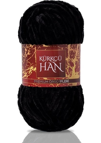Han Kadife 100GR 95MT El Örgü Ipi (Siyah)