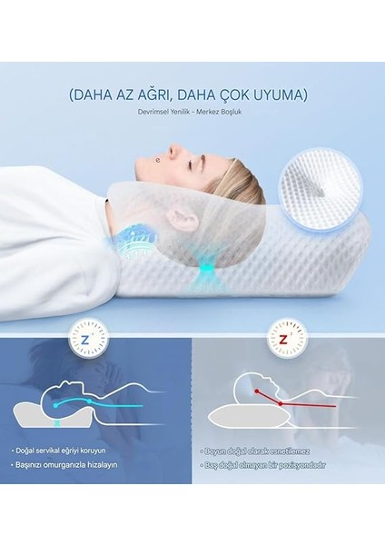 Desteği Için Ultra Fıtık Ağrı Giderici Soğutma Yastığı, Ayarlanabilir Servikal Yastık Rahat Uyku, Icin Konforlu Hafızalı Köpük Yastıklar Kırışık Giderici Güzel Bir Uyku Icin, Ortopedik modelleri