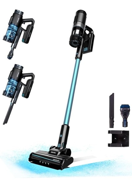 Conga Rockstar 1500 Ray Pure Akülü Süpürge Elektrikli Süpürge. 215 W, 12 Kpa, Otonomi 45 Dk, 3'ü 1 Arada, Karışık Fırça, Aksesuarlar, 2 Program, Paralel Siklon, 500 ml Tank