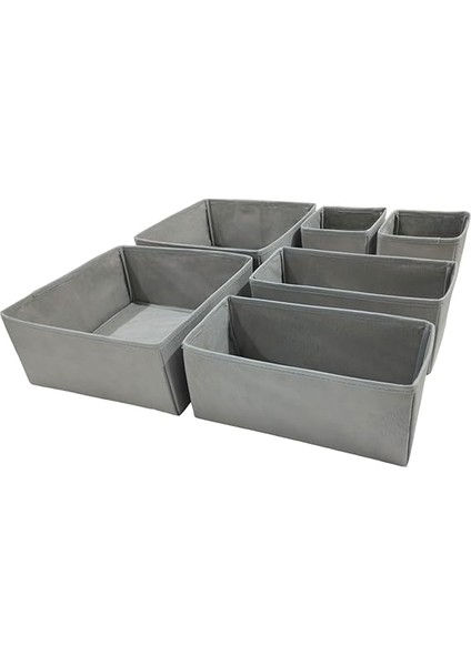 Room 6'lı Gri Çekmece Içi Düzenleyici Organizer Set - Çok Amaçlı Dolap Içi Kutu Seti indirimleri
