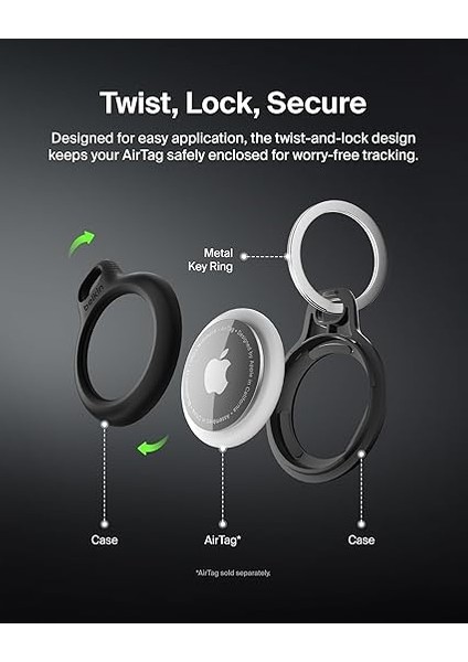 Airtag Için Anahtarlıklı Secure Holder - Siyah fırsatları