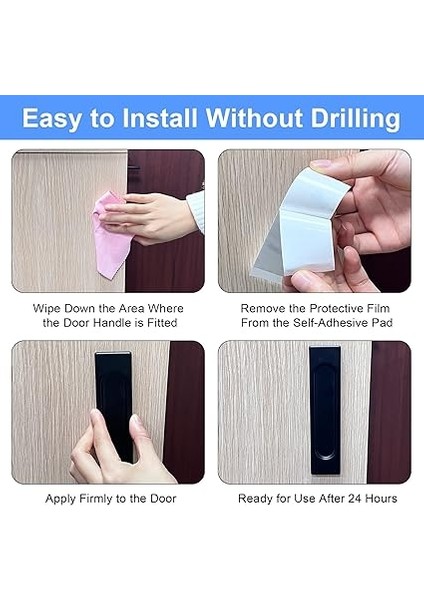 Sürgülü Kapı Kolu Kendinden Yapışkanlı Kapı Kolları Siyah, 2 Adet Balkon Kapısı Kolu Dış Mekan Delmeden Kapı Kolu Kendinden Yapışkanlı Alüminyum, Sürgülü Kapı Kolu Dolap Kulpları Sürgülü Kapı Pencere indirimleri