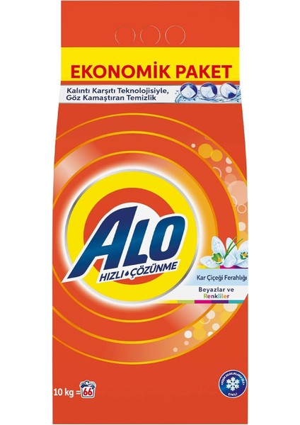 10 kg Kar Çiçeği Ferahlğı Beyazlar ve Renkliler Hızlı Çözülme Toz Deterjan