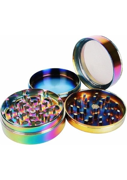 50 mm 4 Katmanlı Mıknatıslı Çinko Alaşım Herbal Grinder Baharat Bitki Ot Tütün Öğütücü Renkli modelleri