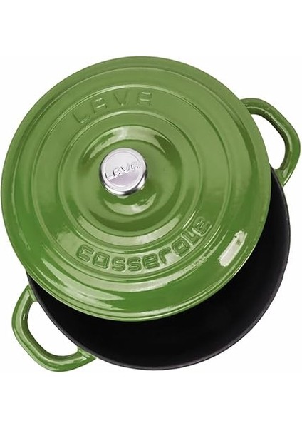 Döküm Yuvarlak Tencere Döküm Demir Kapak New Heritage Serisi ÇAP(Ø)26CM. Yeşil fiyatları